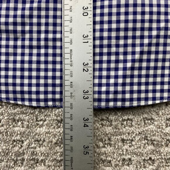 Brooks Brothers Button Down Shirt Men Extra Large XL Blue White Checkered Polo - Picture 9 of 9